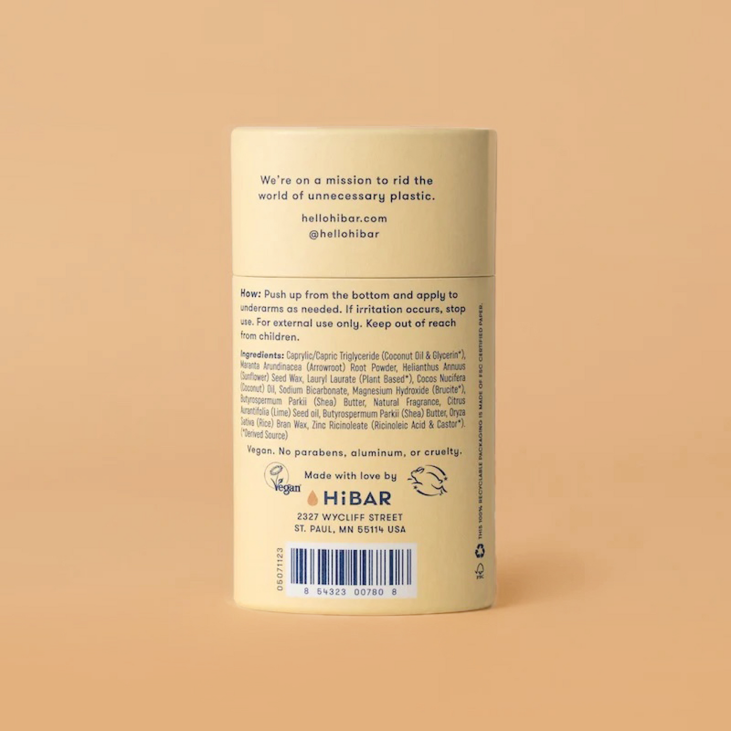 HIBAR Coconut + Vanilla deodorant