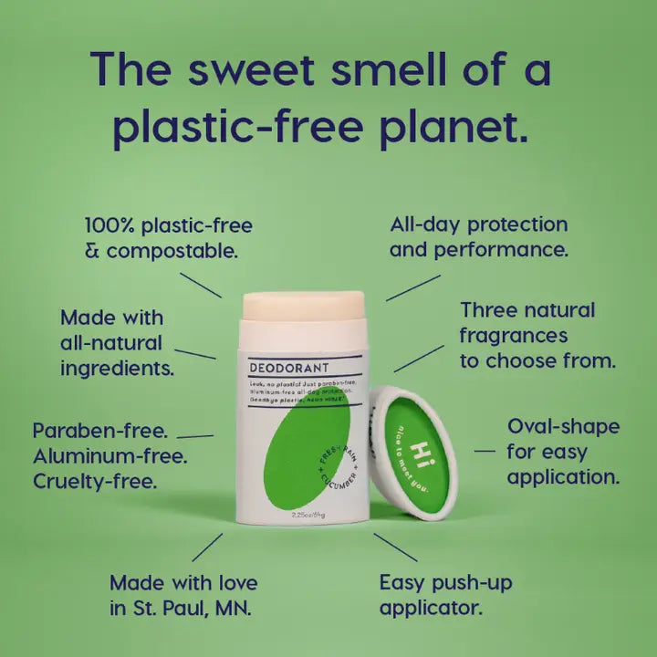 organic HiBAR Fresh Rain + Cucumber Deodorant info