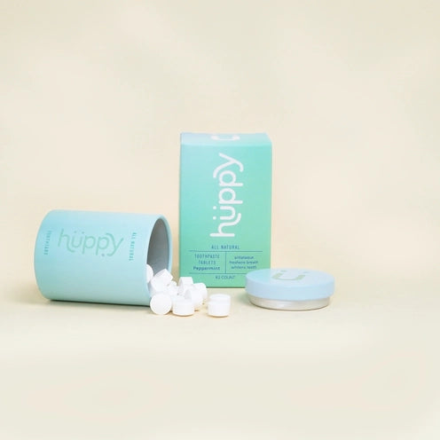 all natural Huppy Toothpaste Tablets - Peppermint