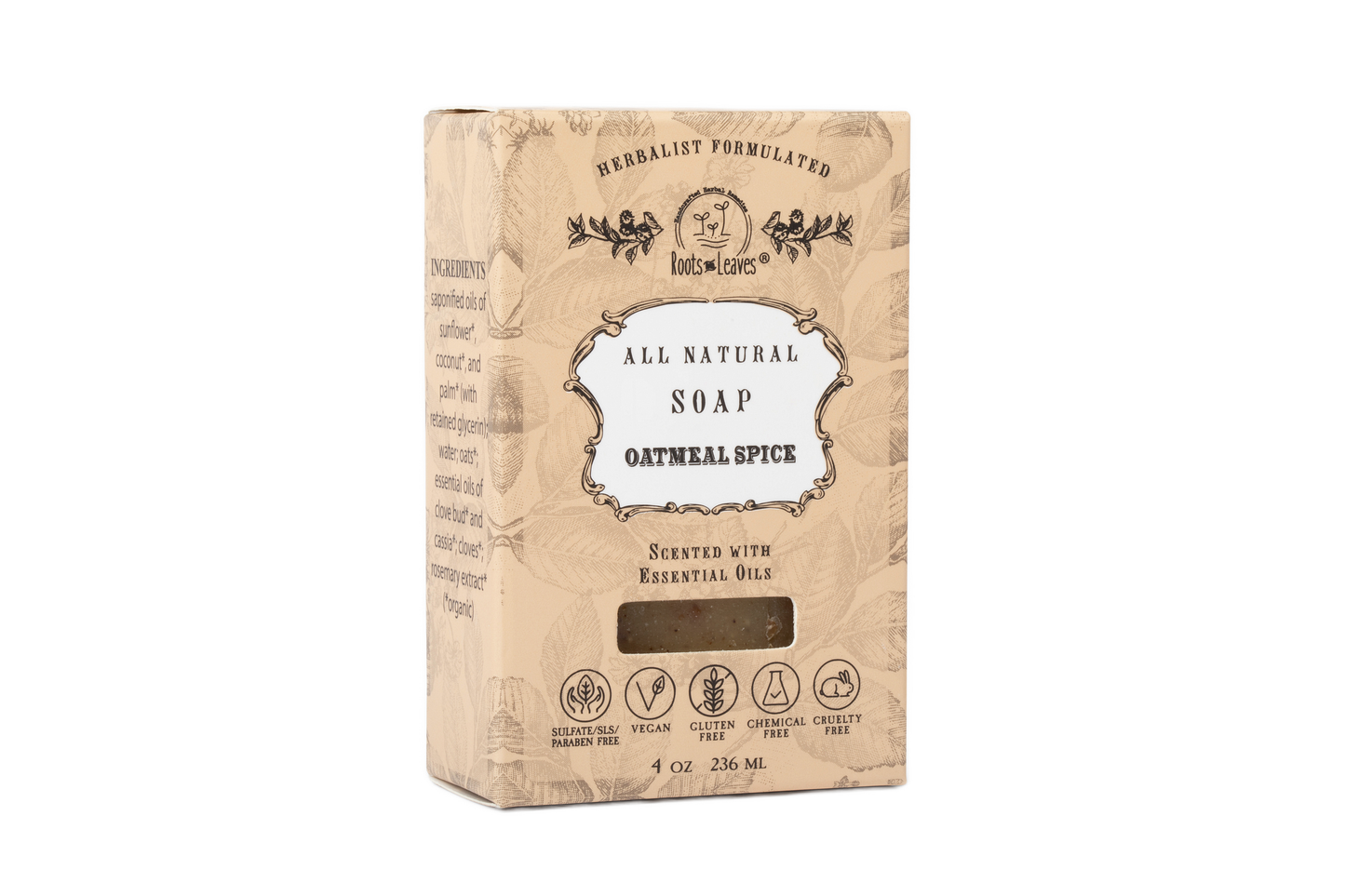 Organic Vegan Oatmeal Spice Bar Soap